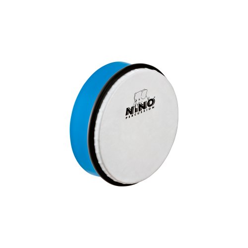 Nino Percussion 6" Hand Drum with Wooden Beater-NOT MADE IN CHINA-Sky Blue, ABS Plastic, for Classroom Music, 2-YEAR WARRANTY, (NINO4SB)