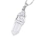 Ayliss Wire Wrap Gemstone Crystal Quartz Healing Point Chakra Pendants for Necklace (Clear Crystal Quartz)