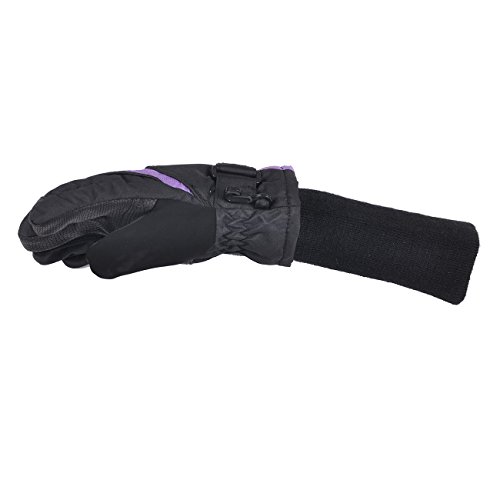 SnowStoppers Kid's Waterproof Ski & Snowboard Winter Gloves (Large Ages 10-14, Purple)