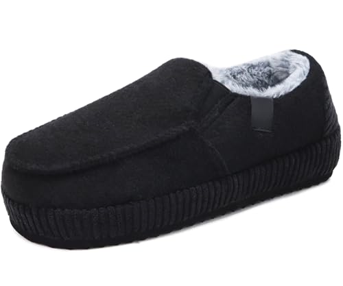 ONCAI Men's Slippers 2025 Cotton-Blend Moccasins Warm Closed… at Amazon