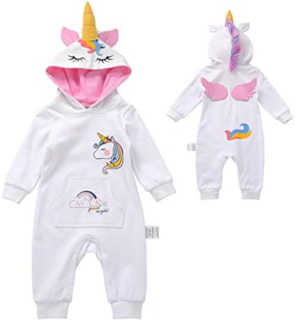Hooded Infant Unicorn Onesie, Pajamas, Romper, Bodysuit, Unicorn Costume