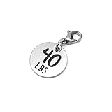 40 lbs Weight Loss Jewelry Charm - Motivational and Inspirational Jewelry for Fitness and Workout Motivation for Pounds Lost - Stainless Steel Engraved Charm and Clasp - Tarnish Free Charms
