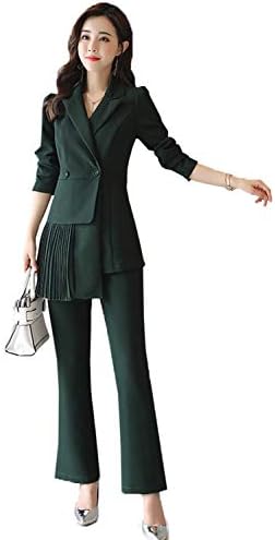 Women's Slim Elegant Business Two Piece Office Lady Suit Set Work Blazer Pant