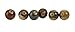 IMAX 70280-6 Antique Pool Balls - Set of 6 Snooker Balls for Game Room, Den - Hand Painted Decorative Billiard Balls. Billiard and Pool