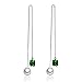 KOREA-JIAEN Imitation Pearl Earrings S925 Silver Plated Base Double Sided Tassel Ear Line (Green)