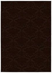 Victorian Generic Cut-and-Loop Patterned Olefin Area Rug Mocha 5'x7'