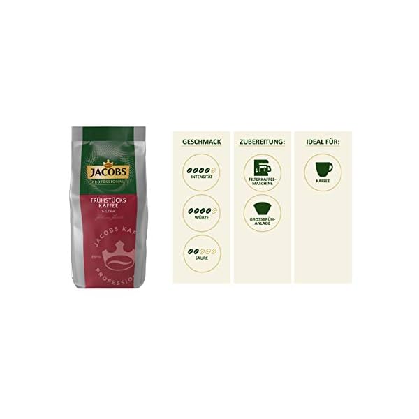 Jacobs Professional Frühstückskaffee Filterkaffee, 1kg gemahlener Kaffee aus Arabica & Robusta-Bohnen, Intensität 4/5… – Bild 5