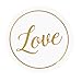 Clear Stickers - 200-Count Wedding Stickers, Gold Envelope Seal Stickers with Love, Adhesive Label for Bridal Shower Invitation, Wedding Invite, Birthday Card, 1 Inches Diameter