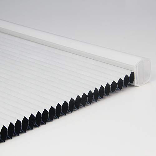 Grandekor Blackout Shades Cordless Blinds Cellular Fabric Blinds Honeycomb Door Window Shades 24x36, White-White