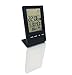Humidity Meters,HeQiao Indoor Large LCD Digital Thermometer Hygrometer Temperature Monitor Humidity Meter Thermometers with Calendar for Home Office-Black( Weather Forecast, Moon Phase, Alarm Clock)