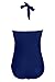 Sovoyontee Women Halter Neck Wrap One Piece Swimsuiti Blue XL