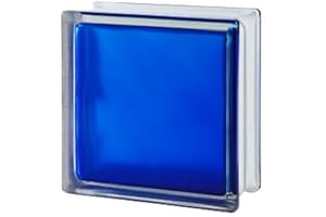 Seves Glass Block 1919/8 Brilly Blue 100 Wave Glass Block