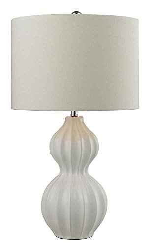 Ribbed Gourd Table Lamp In Gloss White