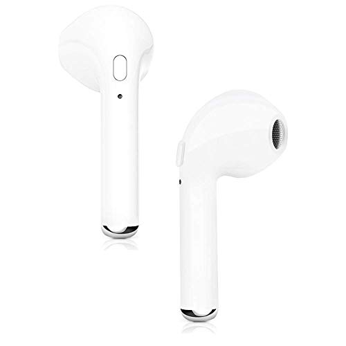 Wireless Earbuds,Bluetooth Headphones in-Ear Noise Stereo Bass Headphones,Sport Bluetooth Earphones Compatible Apple/iPhone/Android,with Charging Case (White)