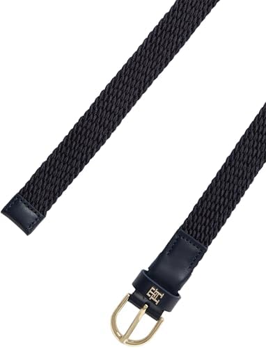 Cinturón Mujer Essential Effortless 2,5 cm Elastic Cinturón de piel, Azul (Space Blue), 75 cm