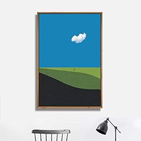 Framed Canvas Wall Art for Living Room, Bedroom Minimalistic Landscape IX Canvas Prints for Home Decoration Ready to Hang - 16x24 inches