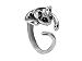 Silver Color Cat Ring with Black Eyes