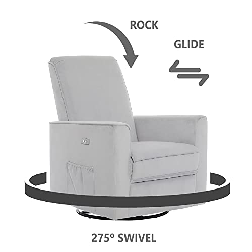 Evolur Harlow Deluxe Upholstered Plush Seating Glider Swivel, Rocker