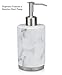 EssentraHome White Ceramic Soap Dispenser with Marble Look for Bedroom,Bathroom or Kitchen. Also Great for Hand Lotion and Essential Oils