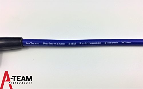 A-Team Performance 8.0mm Blue Silicone Spark Plug Wires Compatible With SBF Small Block Ford Valve Cover Wires 221 255 260 289 302 351W BOSS 302 Fits HEI Distributor Caps - Thumbnail 2