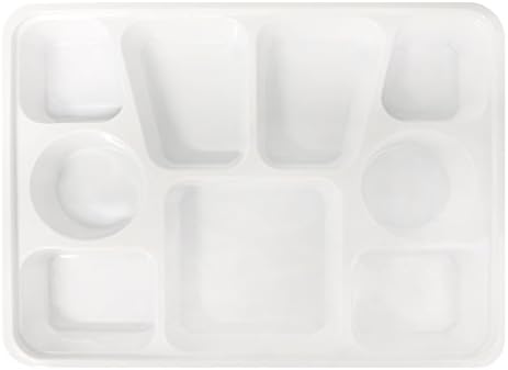 Quality Disposable Plastic Square Plates With 9 Compartments By Ekarro Pack of 400