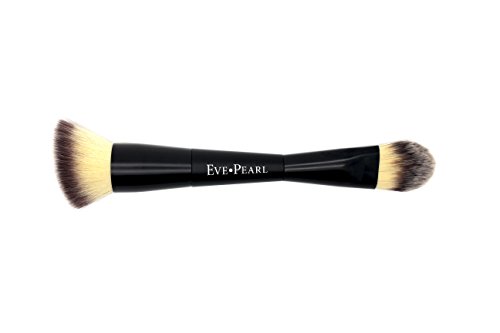 EVE PEARL Dual Brush Crease Blender Fan Highlighter Blush Contour Hypoallergenic Synthetic Easy Control And Blend Makeup Brushes (201 Contour Blender)