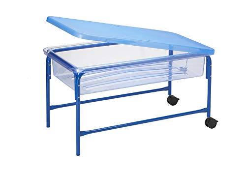 edx Education Sand and Water Play Table - 23" High - Stainless Steel Frame - Includes Cover and Plug - Indoor and Outdoor - Discovery and Sensory Table for Kids (Renewed)
