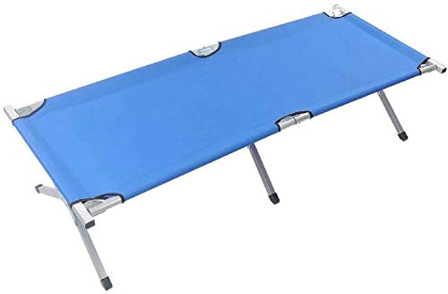 United Family Shop Outdoor Folding Camping Cot – Military Portable Bed – Sleeping Hammock – Carring Bag – 600D XL – Army Hiking Medical – Blue – Bonus Yoga E-Book