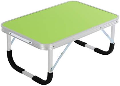 Keshav International MDF Bed Tray, Laptop Table, Portable Outdoor Camping Table(Mini), Foldable Laptop Desk with quare Stand Pipe(Green Color)