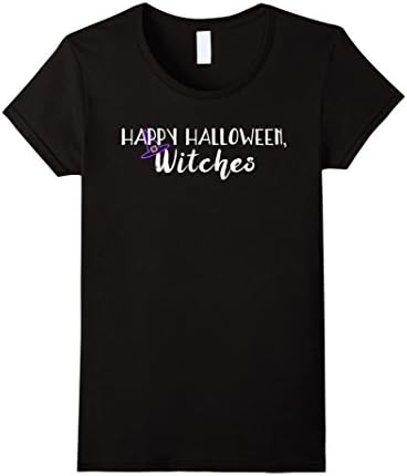 Womens Happy Halloween Witches T Shirt Witches Hat Edition XL Black