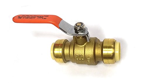3/4" Ball Valve Push Fit Connection - 3/4-Inch Brass Fitting Water Shutoff Tool Bite Fittings Connects PEX Copper Pipe PVC Tubes Tubing Plumbing Connector Disconnect Valves Hot Cold Quick Connectors - Thumbnail 2