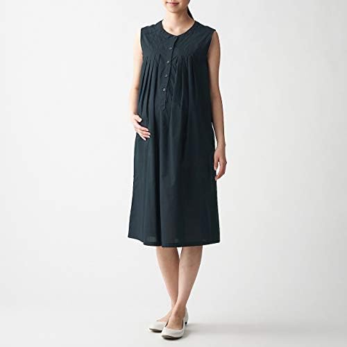 Amazon Co Jp 無印良品 マタニティチュニック インド綿平織授乳に便利なノースリーブワンピース マタニティ レディース 黒 M L 服 ファッション小物