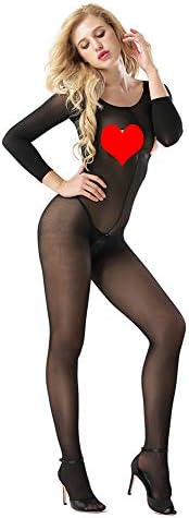 DRASEX Crotchless Bodystocking Lace Sheer Open Crotch Bodysuit Tights Sexy Teddy Lingerie for Women