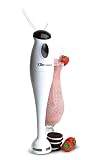Elite Cuisine EHB-1000X Electric Immersion Hand Blender, Mixer, Chopper, 1-Touch Soups, Sauces, Baby Food, Compact Storage, Easy Clean, 150 Watts, White