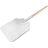 New Star Foodservice 50165 Aluminum Pizza Peel, Wooden Handle, 12 x 14 inch Blade, 36 inch overall