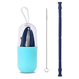 Hydreamus Collapsible Reusable Stainless Steel Folding Drinking Straws Keychain Foldable Final Premium Food-Grade Portable Set with Hard Case Holder C, Small