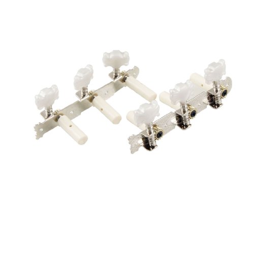 uxcell Pair Beige Silver Gray Classical Guitar Assembly Tuner Tuning Keys Pegs Machine Head