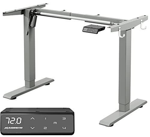 MAIDeSITe höhenverstellbarer Schreibtisch elektrisch mit starken Motor, tischgestell höhenverstellbar 2 teiligen Beinen sowie auch 4 Memory-Steuerung