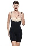Franato Women's Firm Control Slimming Bodysuit Shapewear,Black,Large