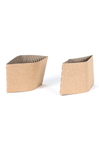 CucinaPrime Disposable Kraft Coffee Sleeves for Hot Cups, 500 Counts