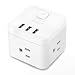 3 USB Ports 3 AC Outlets Cordless Power Strip, BULL Portable Power Strip with Cubic Space Saving Design, 1875W, for Home, Office and More, UL Listed