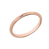 Dainty 10k Rose Gold Comfort-Fit Band Traditional 2mm Wedding Ring for Women