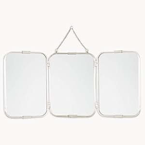 Transporte tríptico Vintage plegable espejo de tocador triple pared