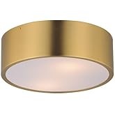 Maxim Lighting 10494WTSBR Tommy - 2 Light Flush Mount-4 Inches Tall and 12 Inches Wide, Finish Color: Satin Brass