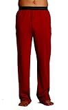 CYZ Men's 100% Cotton Jersey Knit Pajama Pants With Elastic Waistband-Burgundy-M