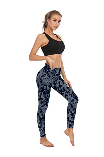 Seyorz High Waisted Yoga Pants with 4 Pockets for Women, Tie Dye Camo Printed Yoga Pants Tummy Control (Camouflage, XX-Large)