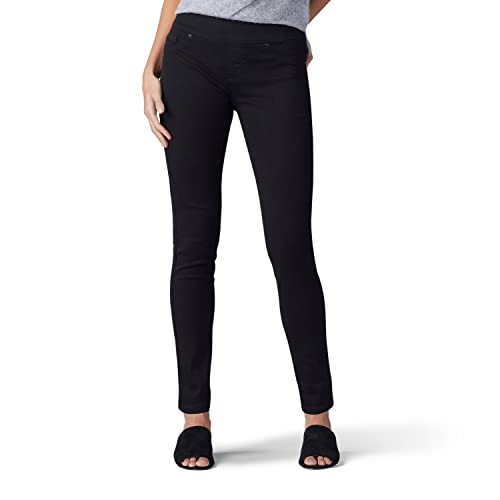 Lee Women's Sculpting Slim Fit Skinny Leg Pull on Jean, Black, 10 Long