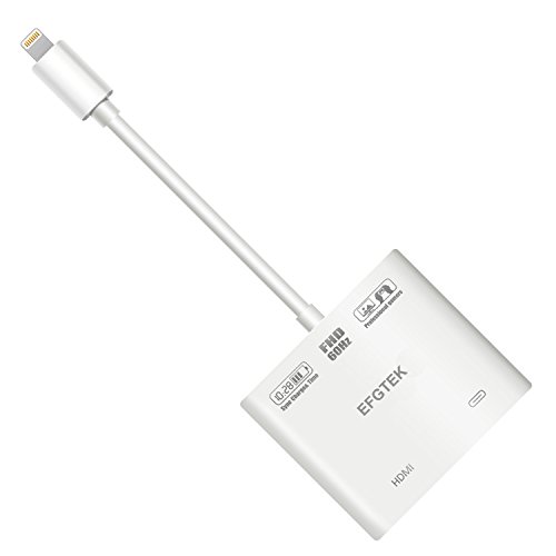 EsSternpi Compatible with iPhone X 8 7 6 iPad HDMI Adapter,Digital AV Adapter,Plug and Play Video AV Connector to 1080P TV Projector.