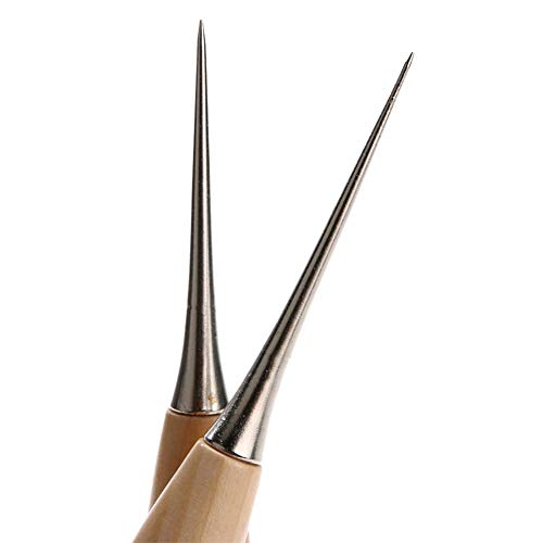 Leather Repair Round Solid Tool Sustainable Home Use Sharp Edge Lightweight and Portable Wood Handle Scratch Awl Tool Pin Punching - Thumbnail 4
