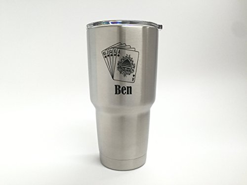 image for DoGood Designs Royal Flush Design YETI Rambler Custom Engraved w/Name 
